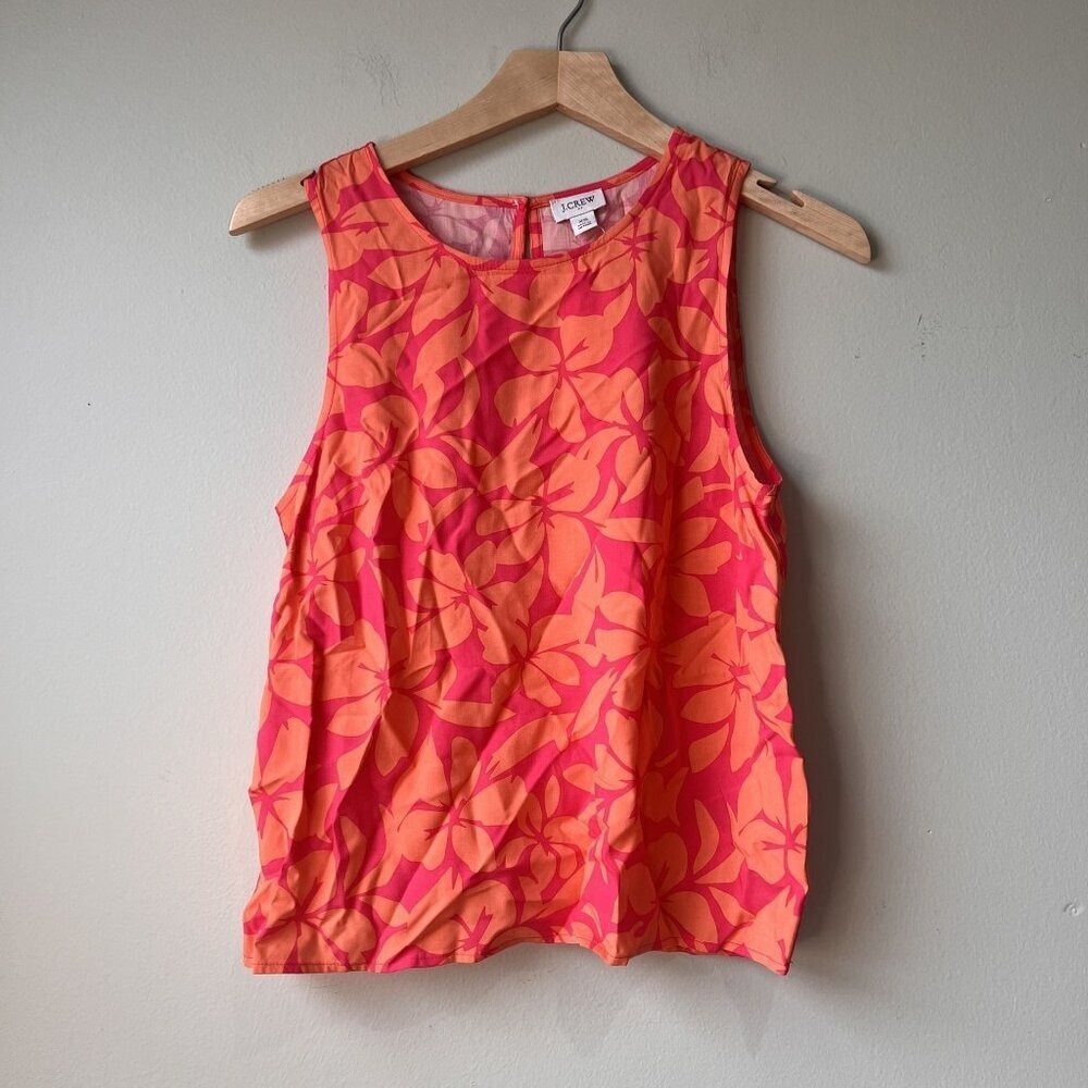J.Crew Womens Floral Sleeveless‎ Top XS Pink & Orange
